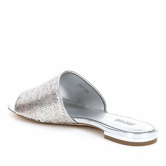 Michael Michael Kors Shelly Slide Sandals Sequin Silver - Picture 3 of 4